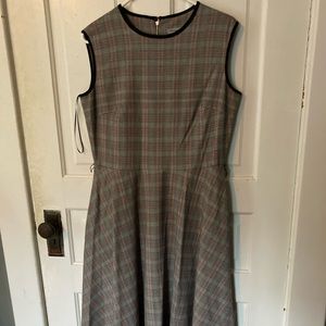 Red and grey plaid dress